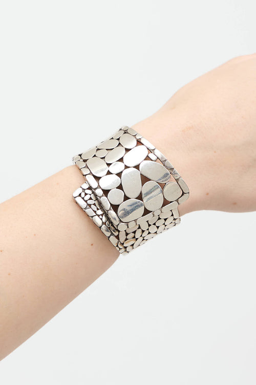 John Hardy Sterling Silver Pebbled Kali Cuff