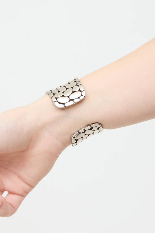 John Hardy Sterling Silver Pebbled Kali Cuff