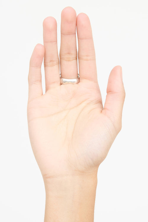 John Hardy Sterling Silver Moonstone Diamond Bamboo Ring