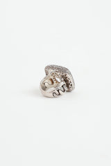 John Hardy Sterling Silver and White Topaz Halo Batu Ring
