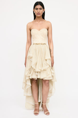 John Paul Ataker Sparkly Strapless Gown