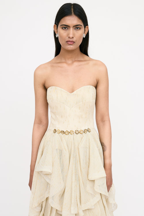 John Paul Ataker Sparkly Strapless Gown