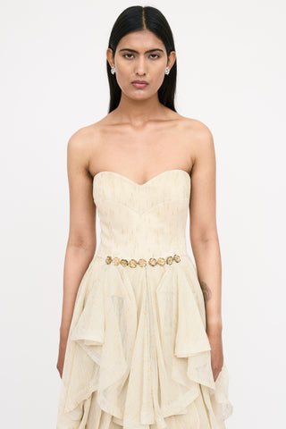 John Paul Ataker Sparkly Strapless Gown