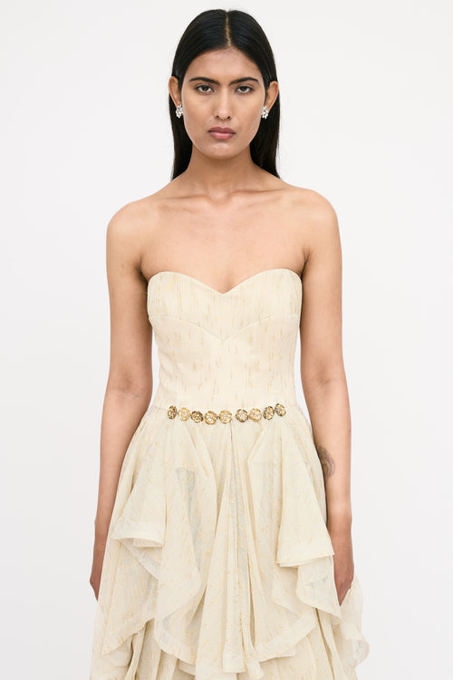 John Paul Ataker Sparkly Strapless Gown