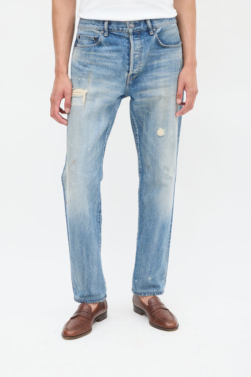 John Elliott Medium Wash Harrison The Daze Distressed Jeans