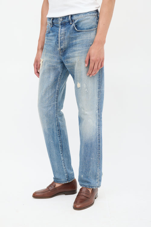 John Elliott Medium Wash Harrison The Daze Distressed Jeans