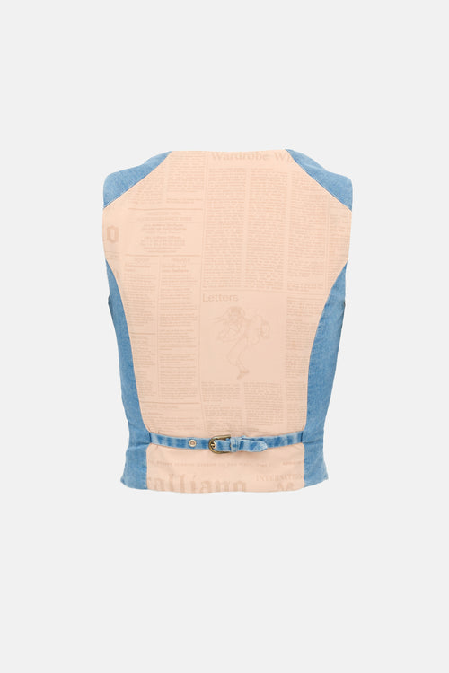 John Galliano Denim Newspaper Vest