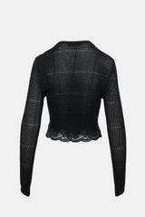 John Galliano Ribbed Pointelle Knit Cardigan