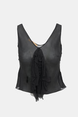 John Galliano Sheer Crepe Tank Top