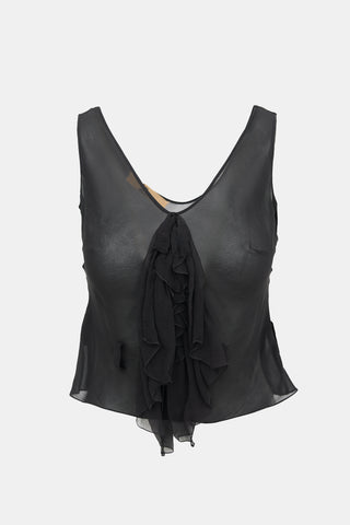 John Galliano Sheer Crepe Tank Top
