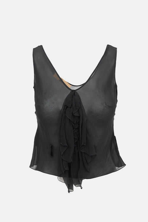 John Galliano Sheer Crepe Tank Top