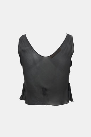 John Galliano Sheer Crepe Tank Top