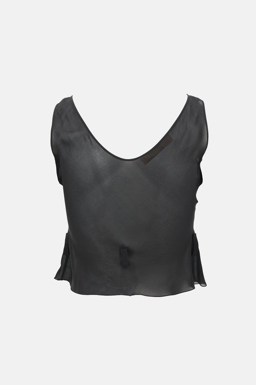 John Galliano Sheer Crepe Tank Top