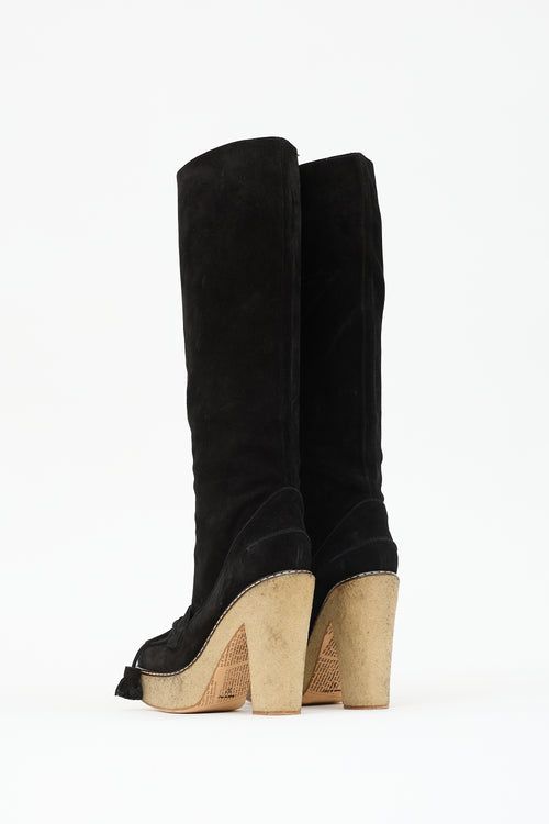 John Galliano Suede Tassel Boot