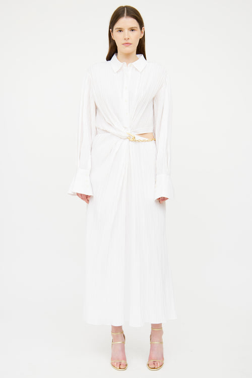 Jonathan Simkhai White Chain Long Sleeve Dress