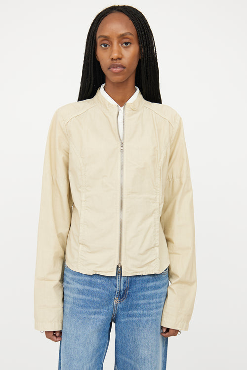 Joie Beige Cropped Moto Jacket