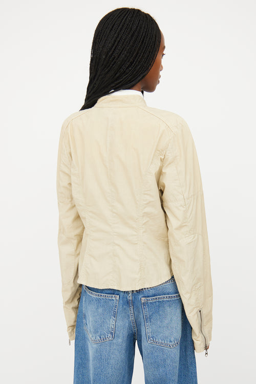 Joie Beige Cropped Moto Jacket