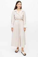 Jonathan Simkhai Beige Cut Out Tie Maxi Dress
