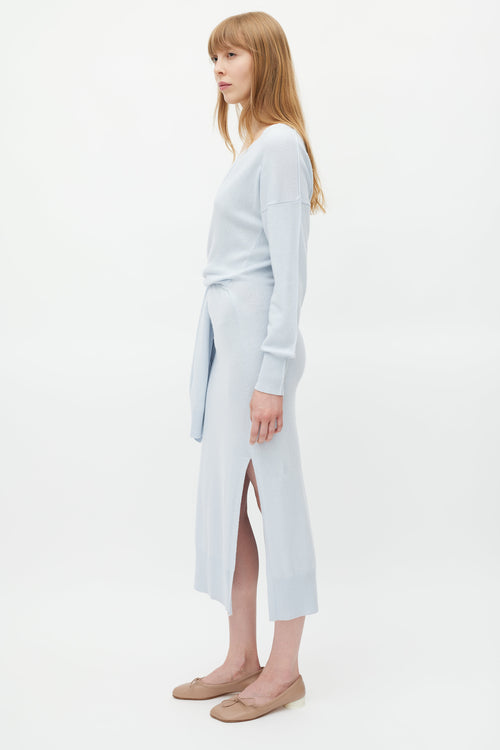 Jonathan Simkhai Blue Tie Sweater Dress