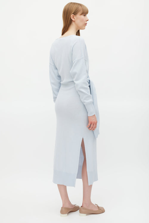 Jonathan Simkhai Blue Tie Sweater Dress