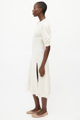 Jonathan Simkhai Cream Cashmere Cut Out Knit Dress