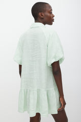 Jonathan Simkhai White & Green Striped Shirt Dress