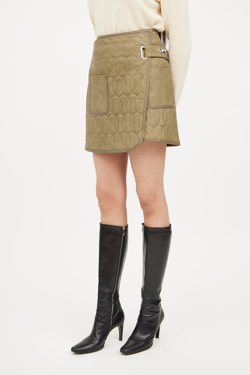 Jonathan Simkhai Green Vegan Leather Skirt