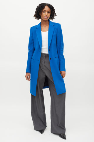Joseph Electric Blue Wool & Cashmere Coat