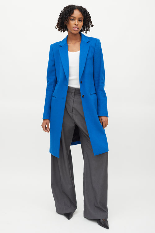 Joseph Electric Blue Wool & Cashmere Coat