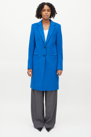 Joseph Electric Blue Wool & Cashmere Coat