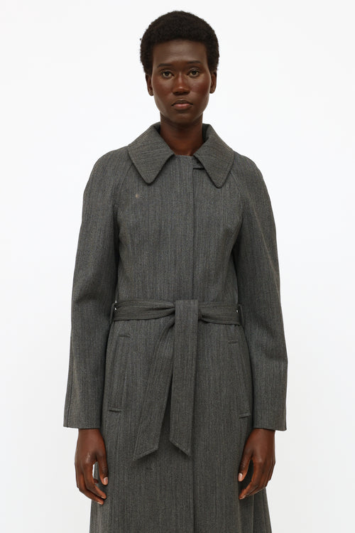 Joseph Grey & Black Wool Coat