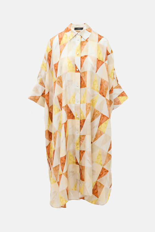Joseph Silk Dania Marble Print Dress
