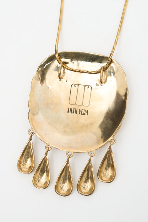 Juju Vera Gold Plated Petra Shell Necklace