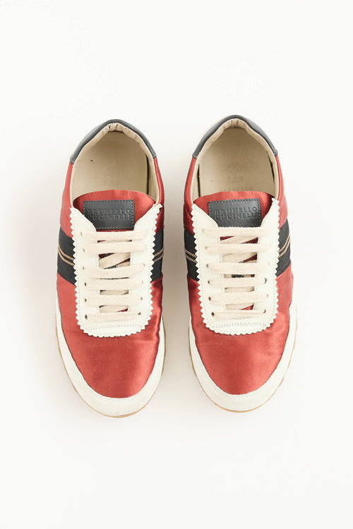 Brunello Cucinelli Satin Monili Sneaker
