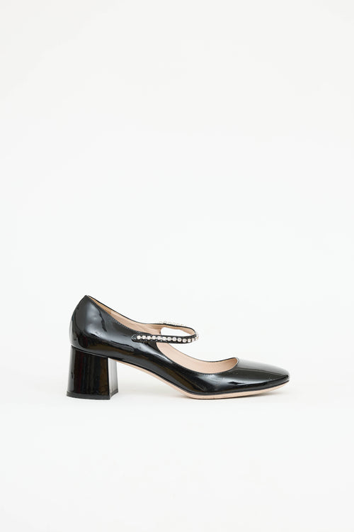 Miu Miu Patent Crystal Mary Jane Pump