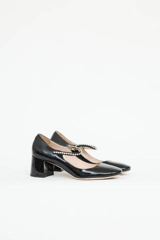 Miu Miu Patent Crystal Mary Jane Pump