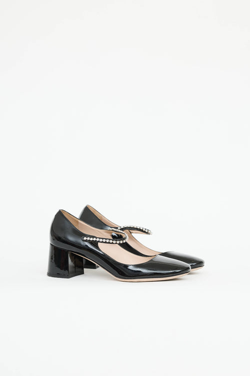 Miu Miu Patent Crystal Mary Jane Pump