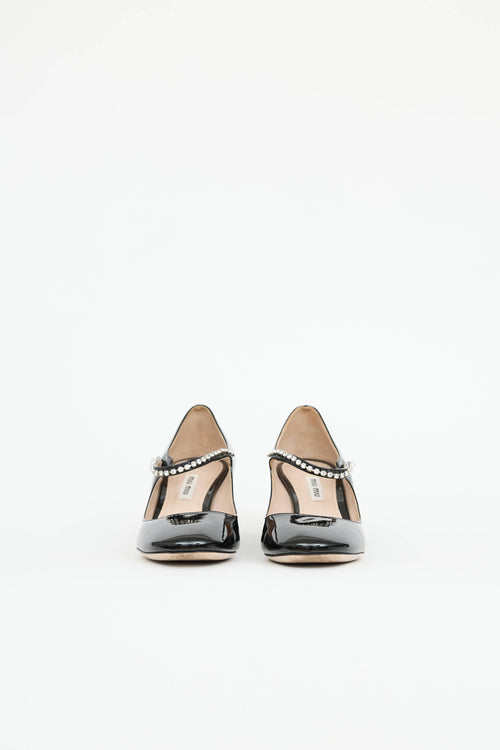 Miu Miu Patent Crystal Mary Jane Pump
