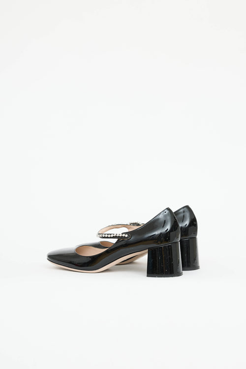 Miu Miu Patent Crystal Mary Jane Pump
