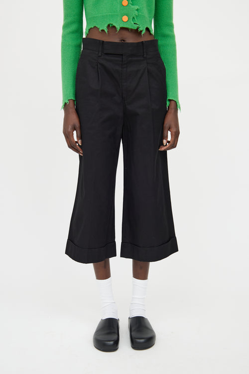 Junya Watanabe Black Pleated Cuffed Crop Pant