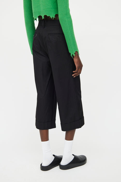 Junya Watanabe Black Pleated Cuffed Crop Pant