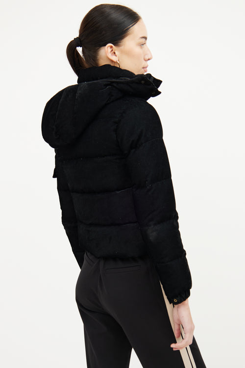 Junya Watanabe Black Velvet Puffer Jacket