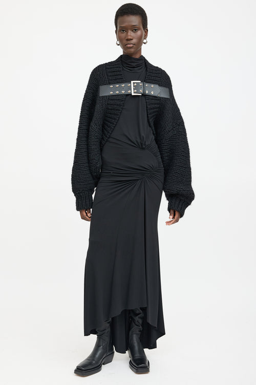  Junya Watanabe black wool knit cardigan 