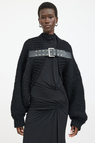  Junya Watanabe black wool knit cardigan 