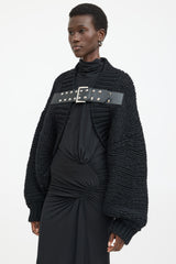  Junya Watanabe black wool knit cardigan 