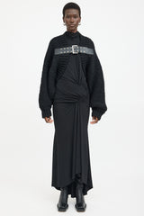  Junya Watanabe black wool knit cardigan 