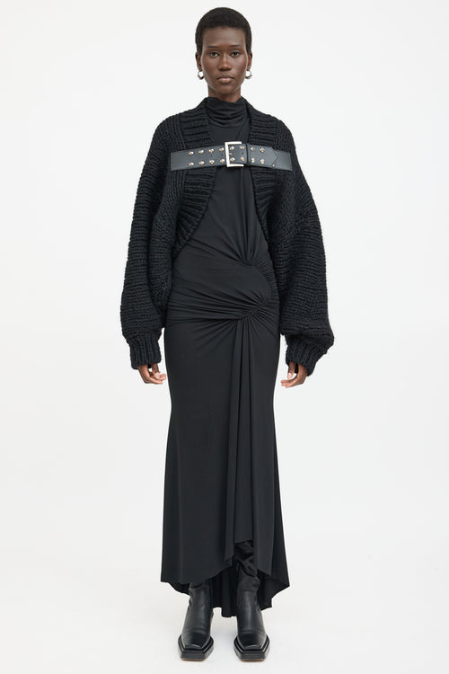  Junya Watanabe black wool knit cardigan 