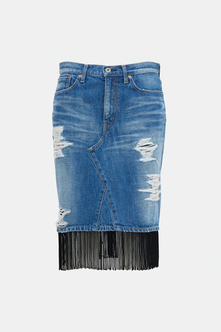 Junya Watanabe 2013 Denim Distressed Skirt