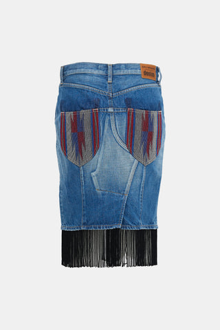 Junya Watanabe 2013 Denim Distressed Skirt