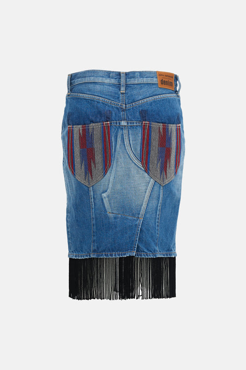 Junya Watanabe 2013 Denim Distressed Skirt